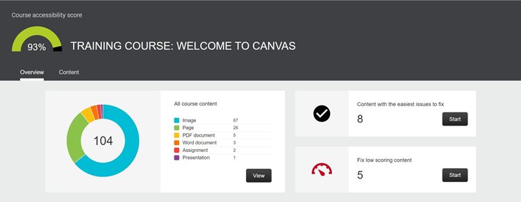 Screenshot of accessibility checker