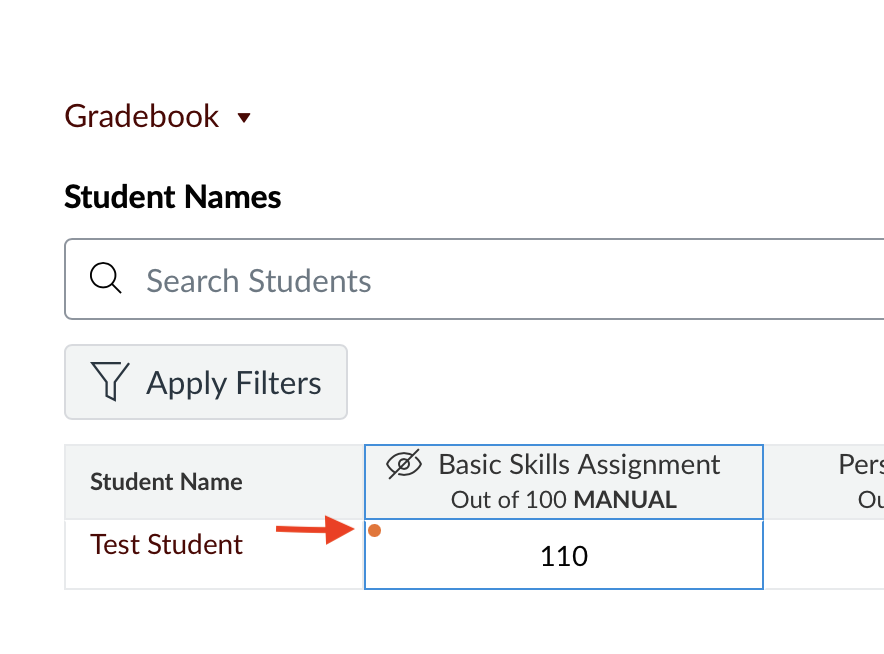 Graphical schemata of Gradebook filter.