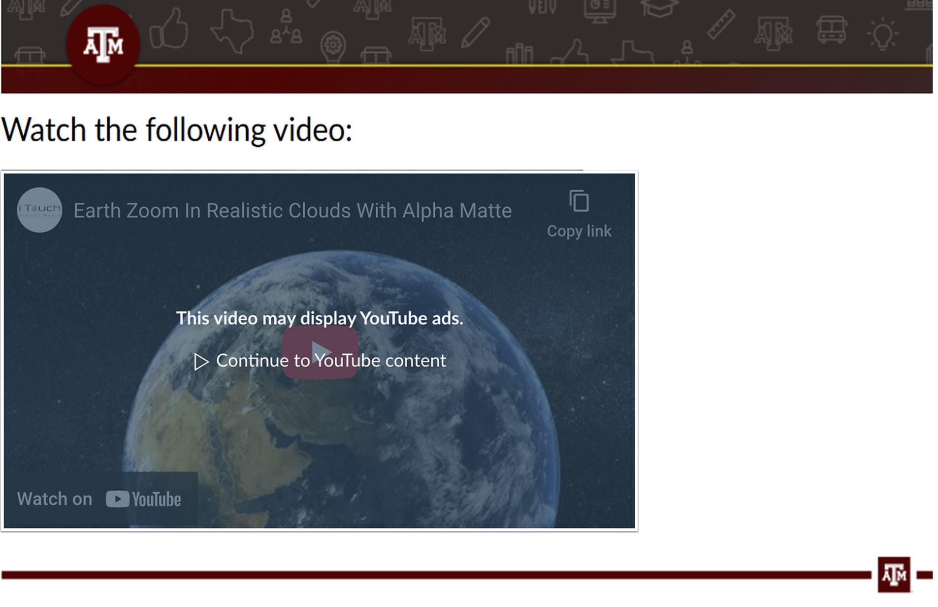 Example of overlay pictured, which says ads may be embedded in videos.